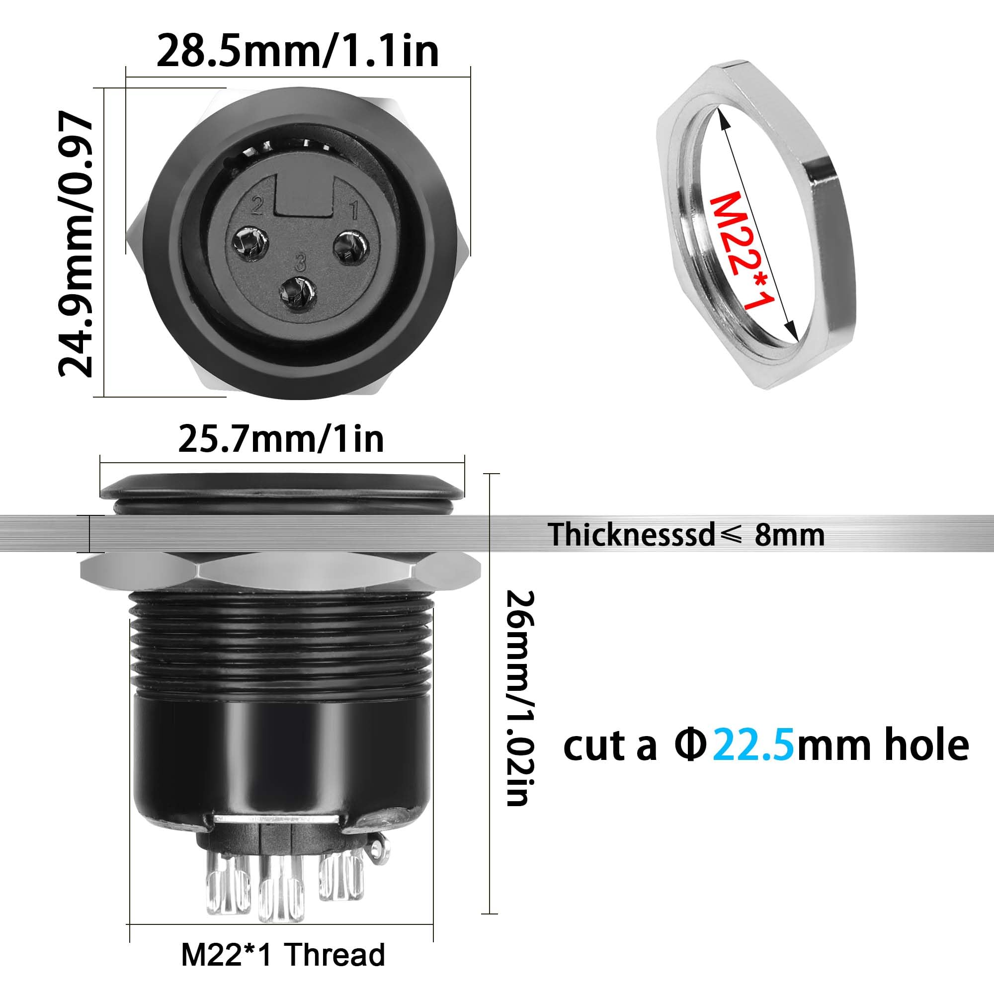 Amazon.com: QIANRENON XLR Threaded Fixed Mount Adapter 3Pin XLR